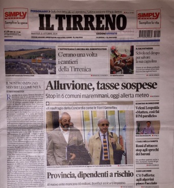 In prima pagina Il Tirreno
